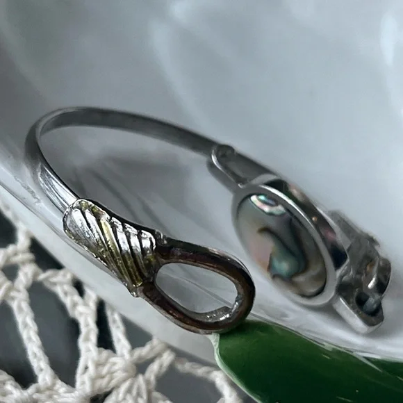 Vintage Abalone Pearl Jewelry Set~Earrings, Necklace, Bracelet - Picture 14 of 16